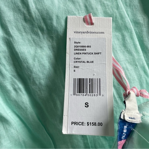 New! Vineyard Vines Linen Pintuck Shift Dress nwt 30935 - Picture 10 of 11